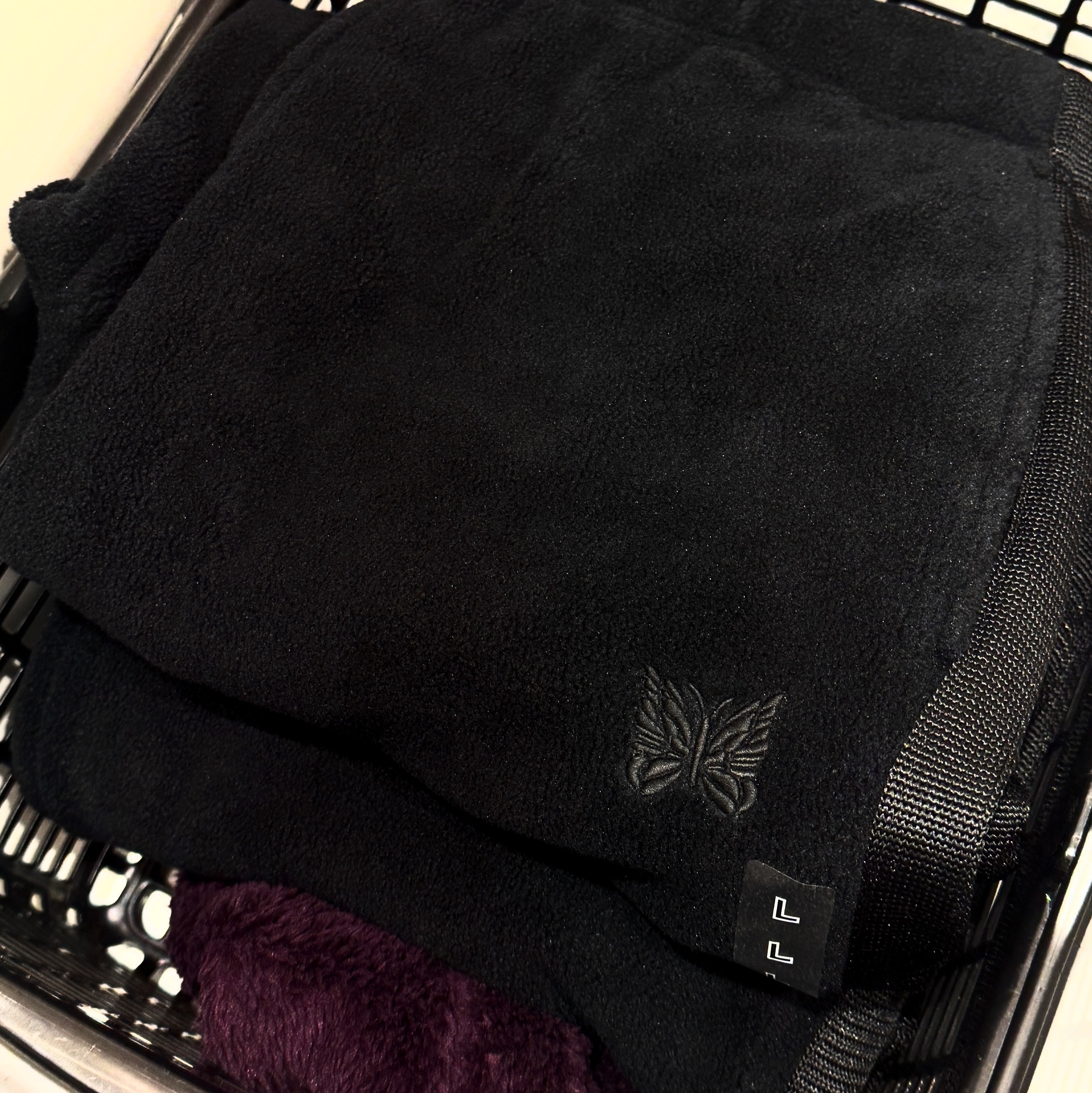 Uniqlo x Needles Fleece Wide Pants Black - KR, Uniqlo x Needles Fleece Jacket Purple - KR 착용 스타일