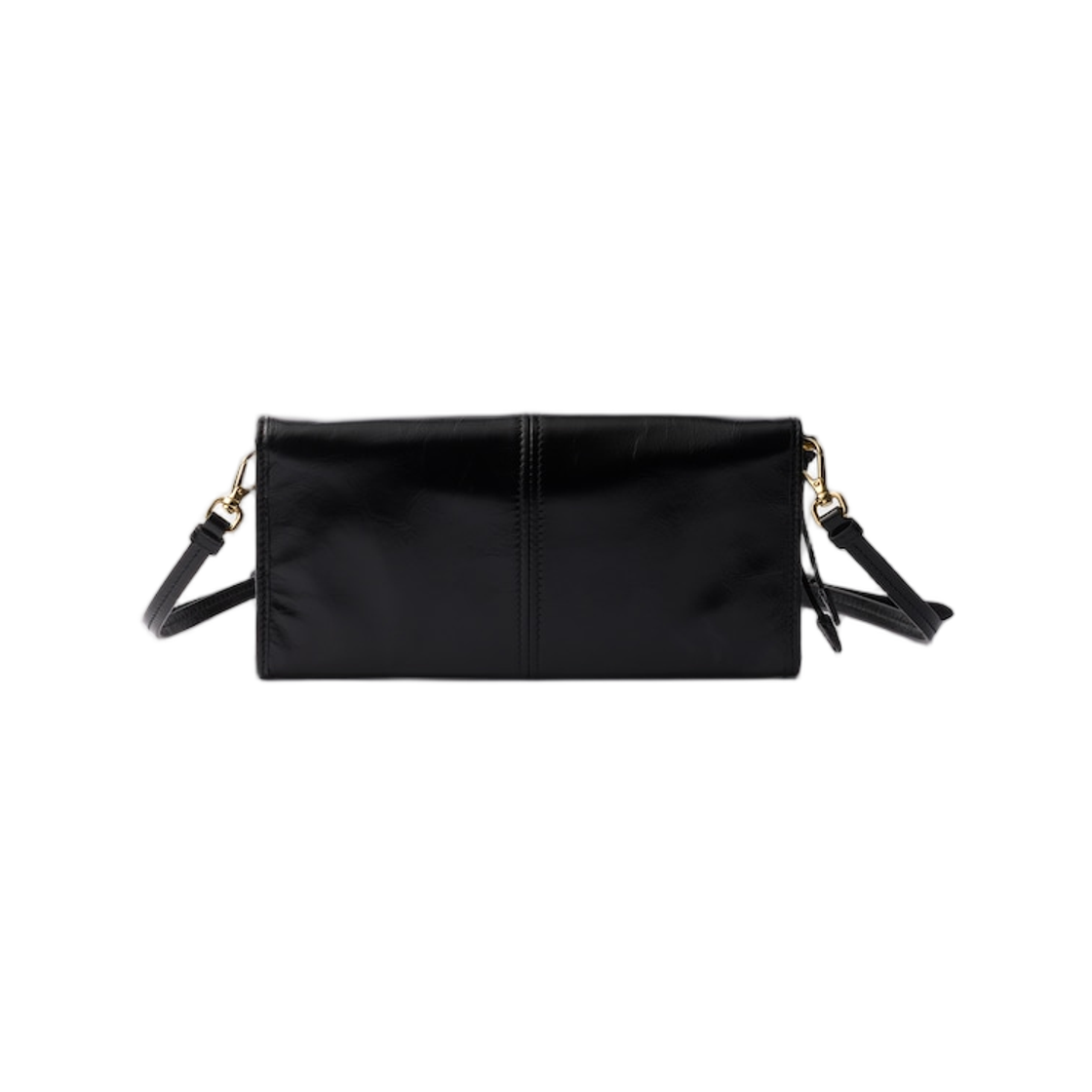 프라다 레더 월렛 숄더 스트랩 블랙(Prada Leather Wallet With Shoulder Strap Black) - 2