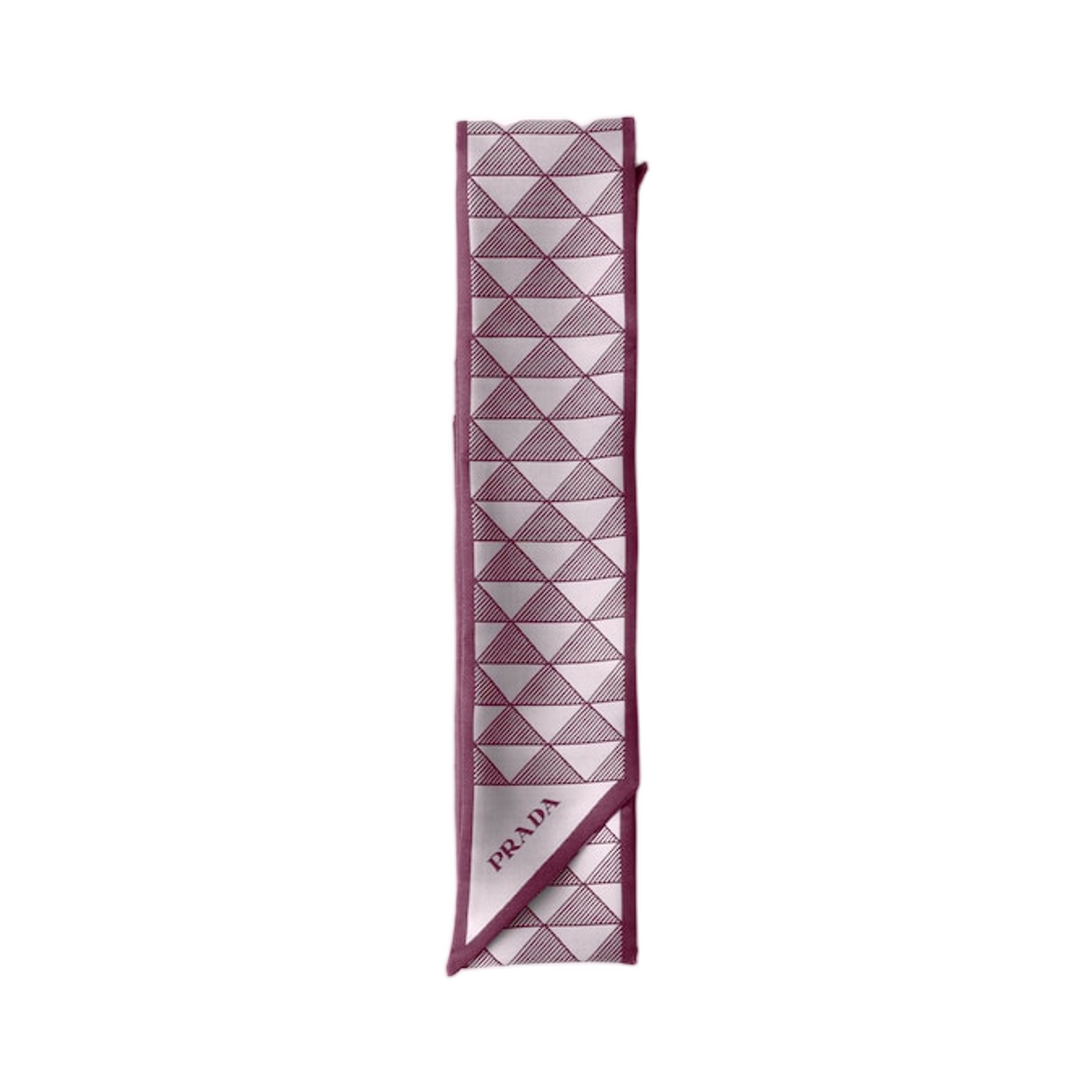프라다 프린티드 실크 스키니 스카프 모브(Prada Printed Silk Skinny Scarf Mauve) - 1
