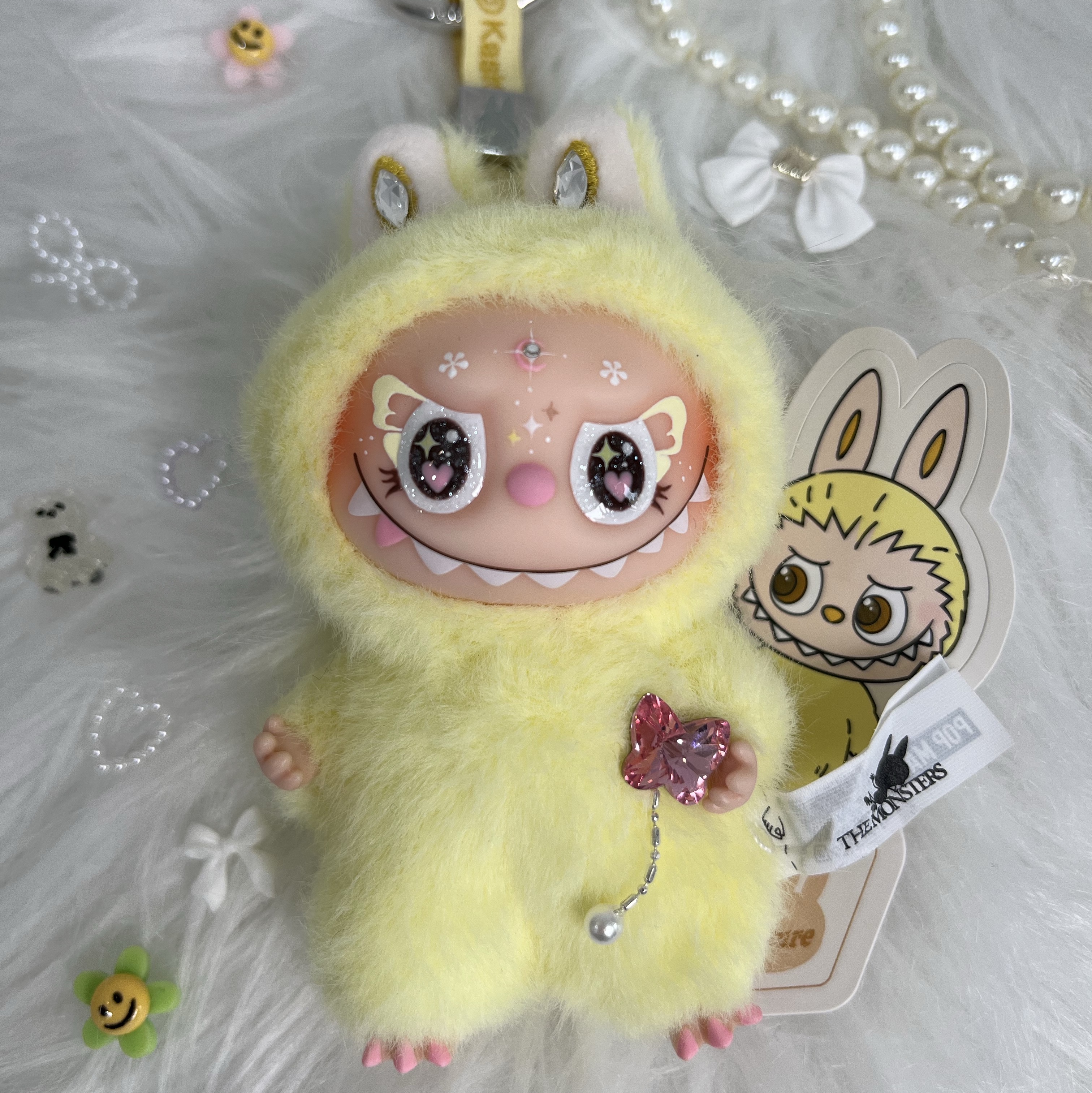 Pop Mart Labubu The Monsters Pin For Love Series Vinyl Plush Pendant (A-M) F (Opened Case) 착용 스타일