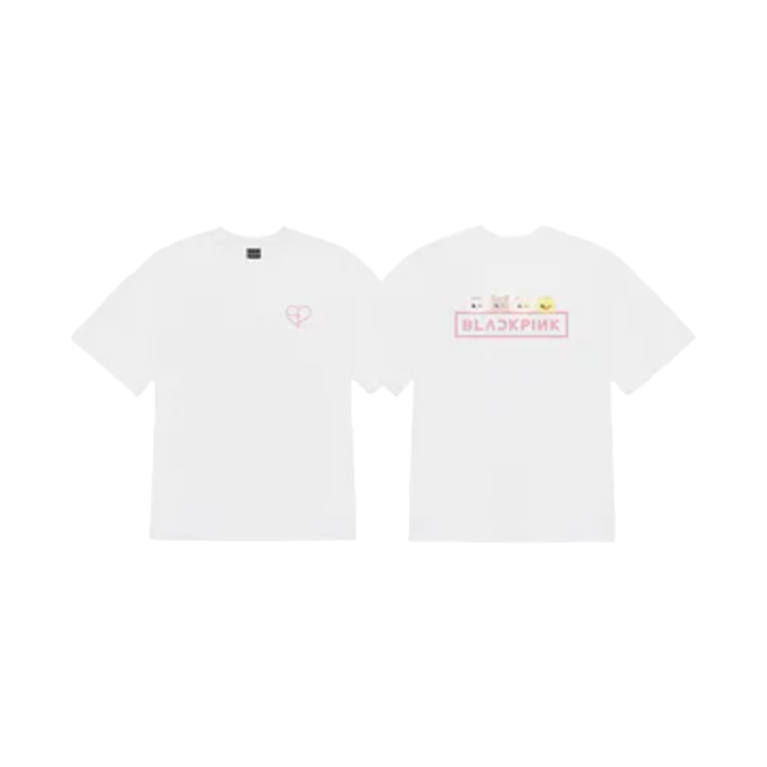 블랙핑크 뛰어 캐릭터 티셔츠 오버사이즈 핏 화이트(Blackpink Jump Character T-Shirt Oversized Fit White)