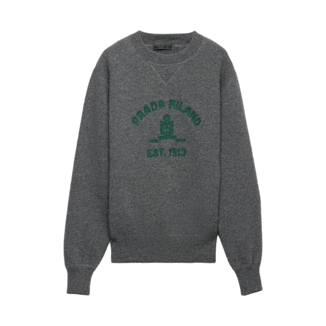 UMF139-18DR-F0480 Prada Cashmere Crew-Neck Sweater Slate Gray