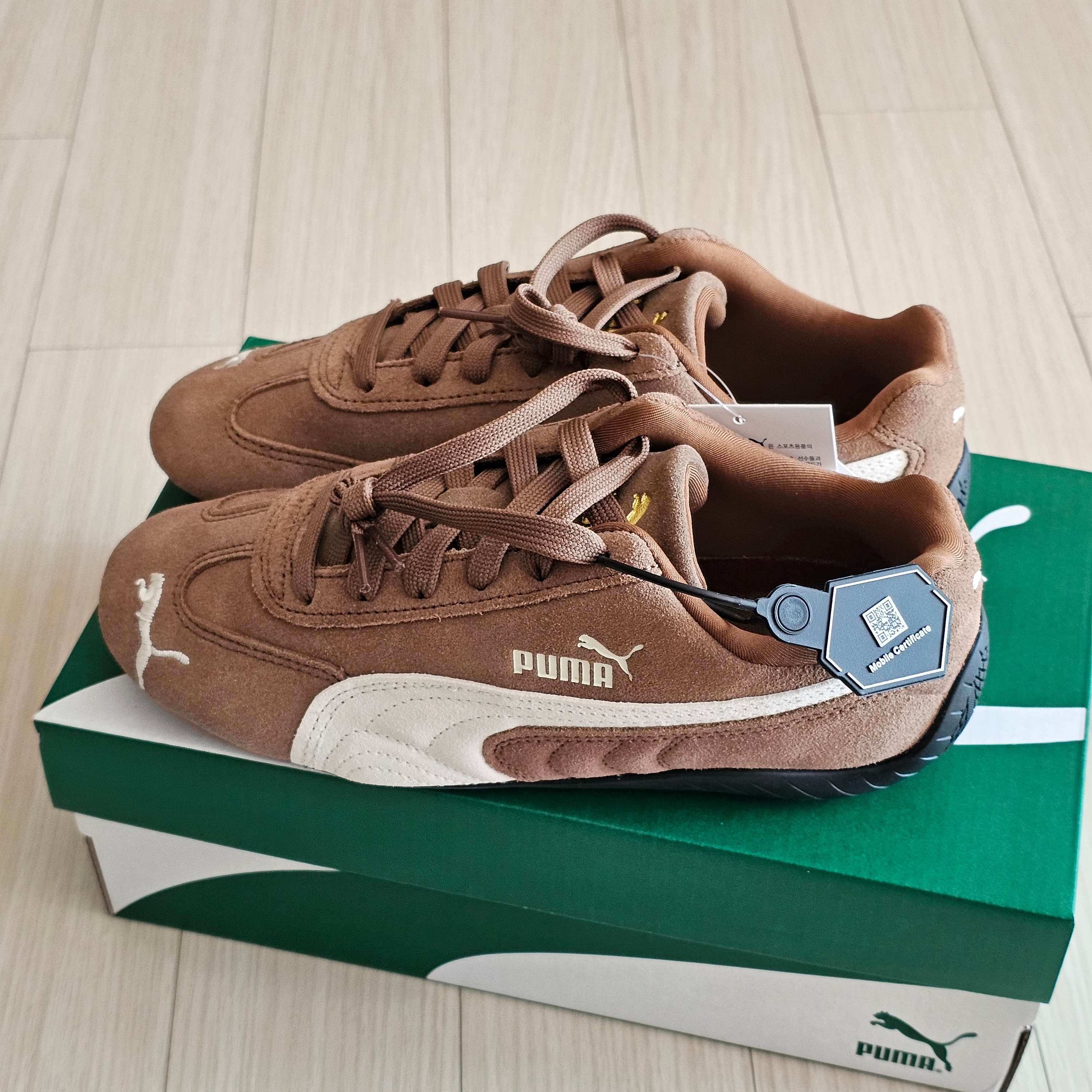 Puma Speedcat OG Haute Coffee Frosted Ivory 착용 스타일 - 1