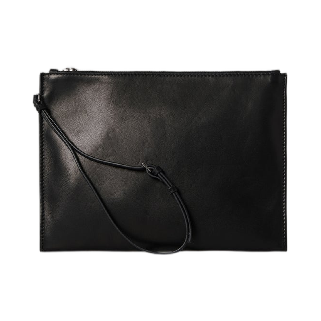 W1821L614BLANS The Row Wristlet Leather Pouch Black