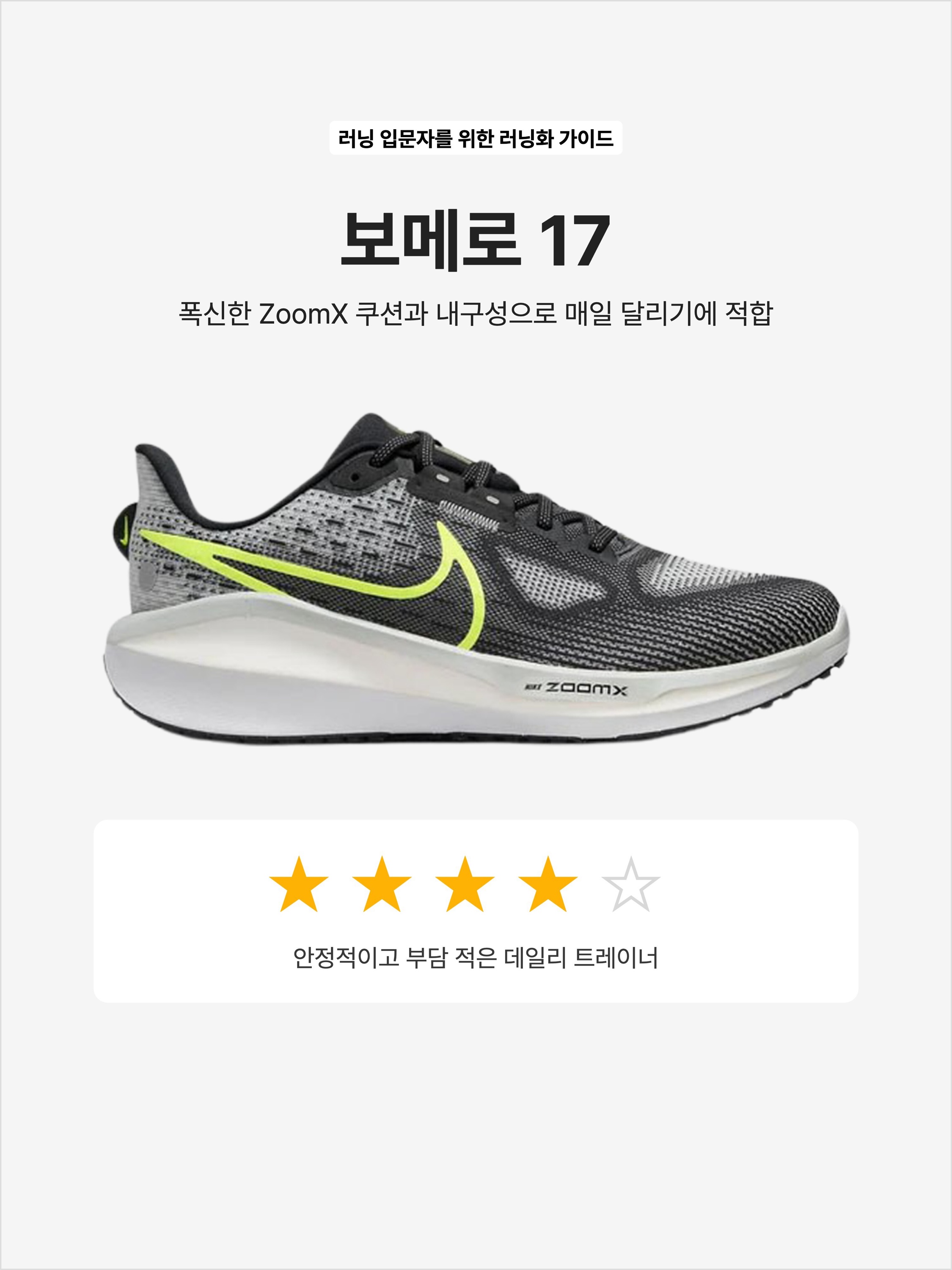Nike Vomero 17 Black Light Smoke Grey, Nike Vomero 17 White Pure Platinum 착용 스타일 - 1