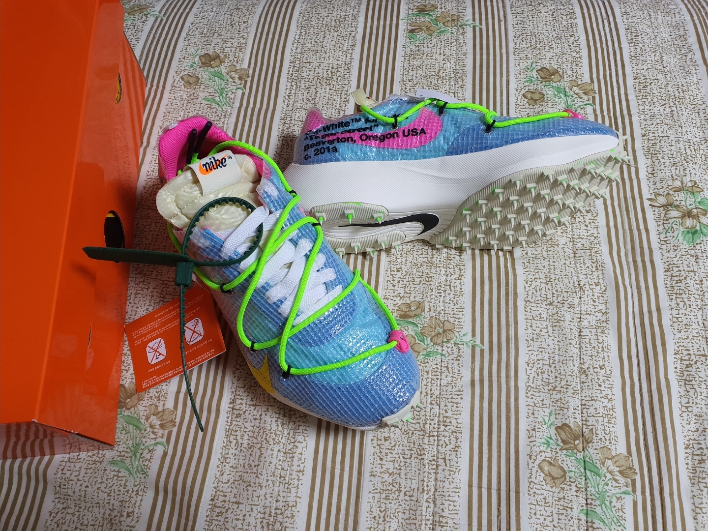 (W) Nike x Off-White Vapor Street Polarized Blue 착용 스타일