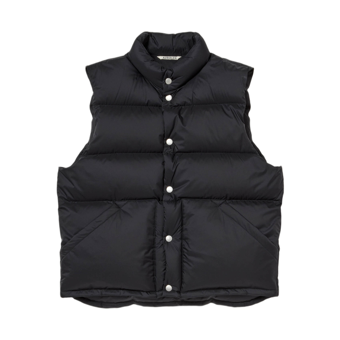 오라리 슈퍼 라이트 나일론 립스탑 다운 베스트 블랙 - 25AW(Auralee Super Light Nylon Ripstop Down Vest Black - 25AW)