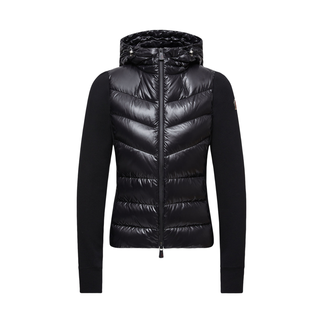(W) 몽클레르 패딩 집업 후드 블랙 - 25FW((W) Moncler Padded Zip-Up Hoodie Black - 25FW) - 1
