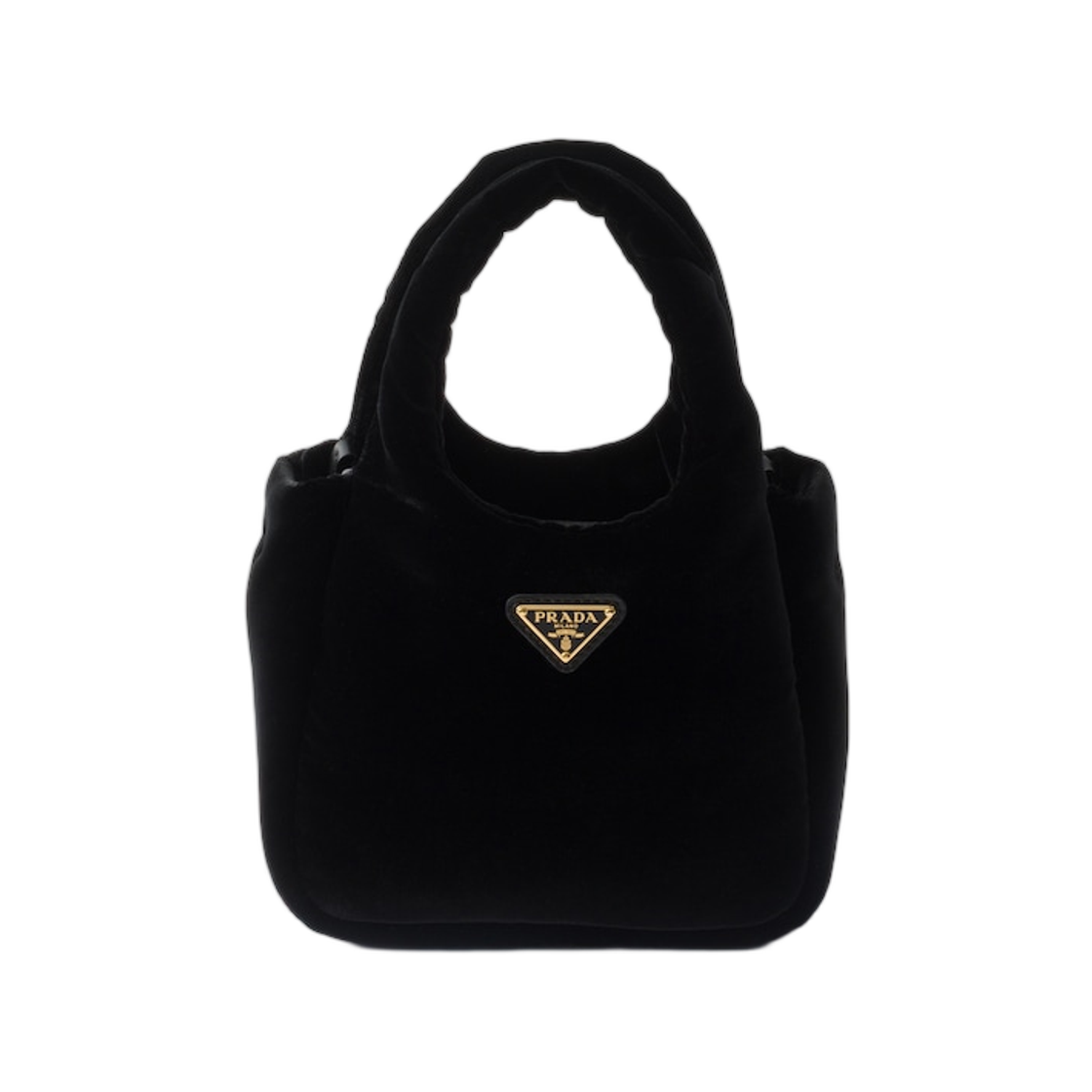 프라다 패딩 벨벳 미니 핸드백 블랙(Prada Padded Velvet Mini Handbag Black) - 1