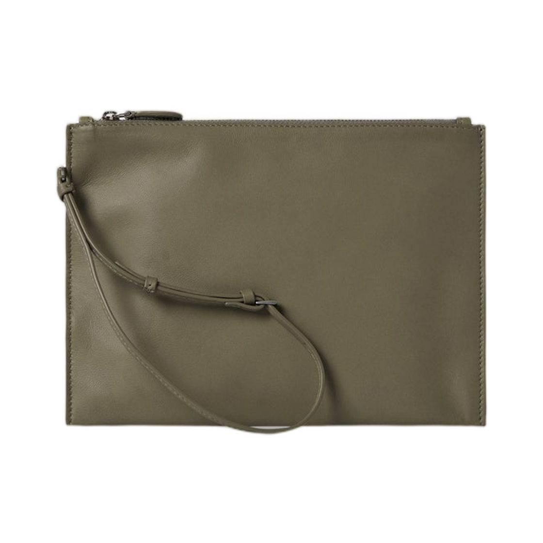 W1821L614SAGS The Row Wristlet Leather Pouch Sage