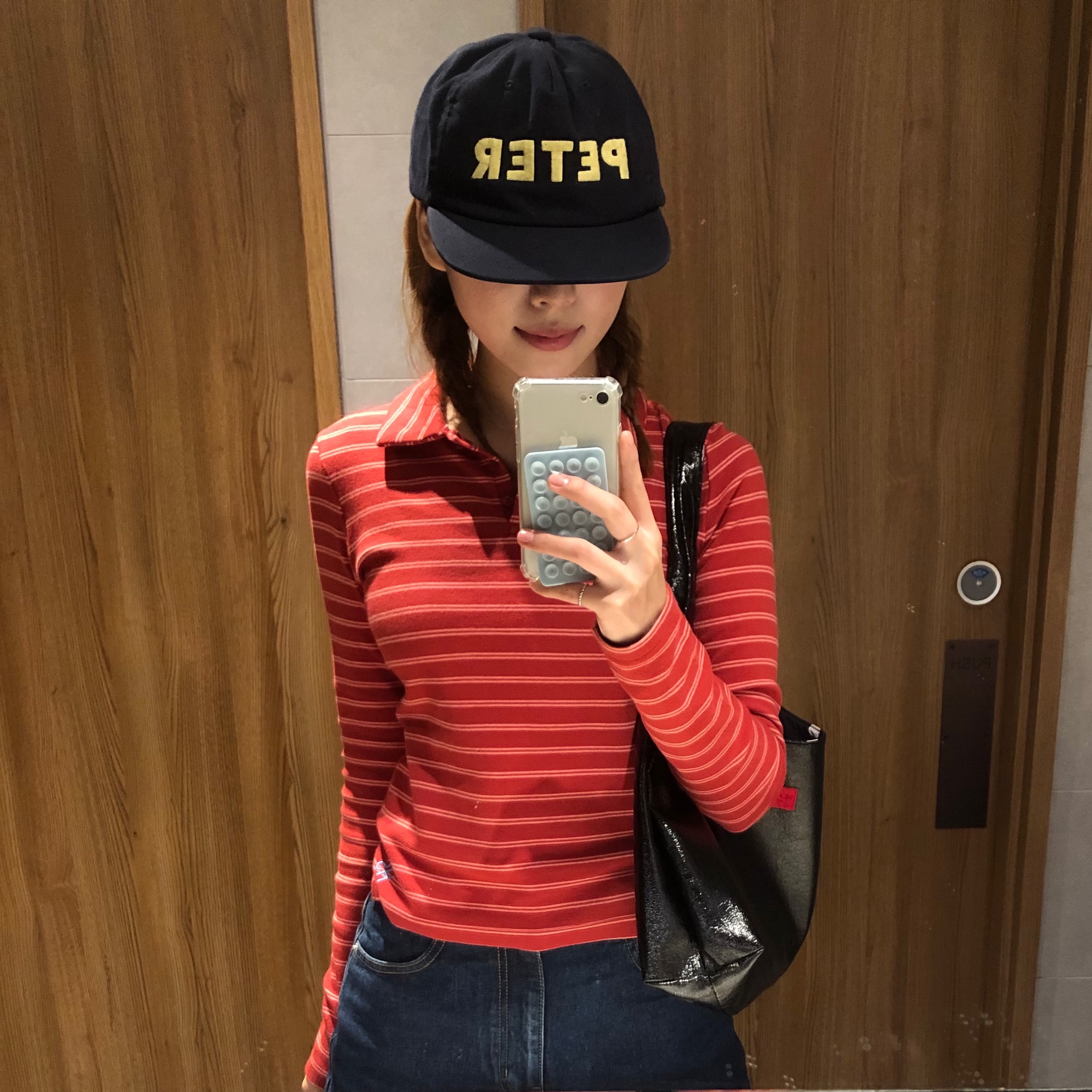 My Name is Peter 5-Panel Peter Cap Navy 착용 스타일