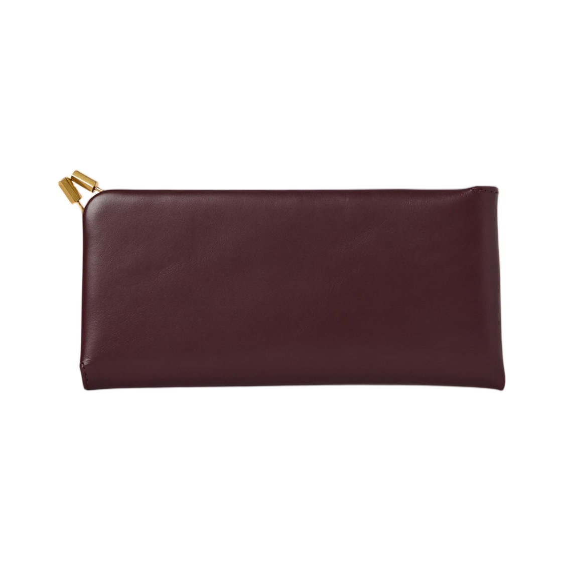 W1822L614BRNPL The Row Leather Snap Sunglasses Case Bordeaux