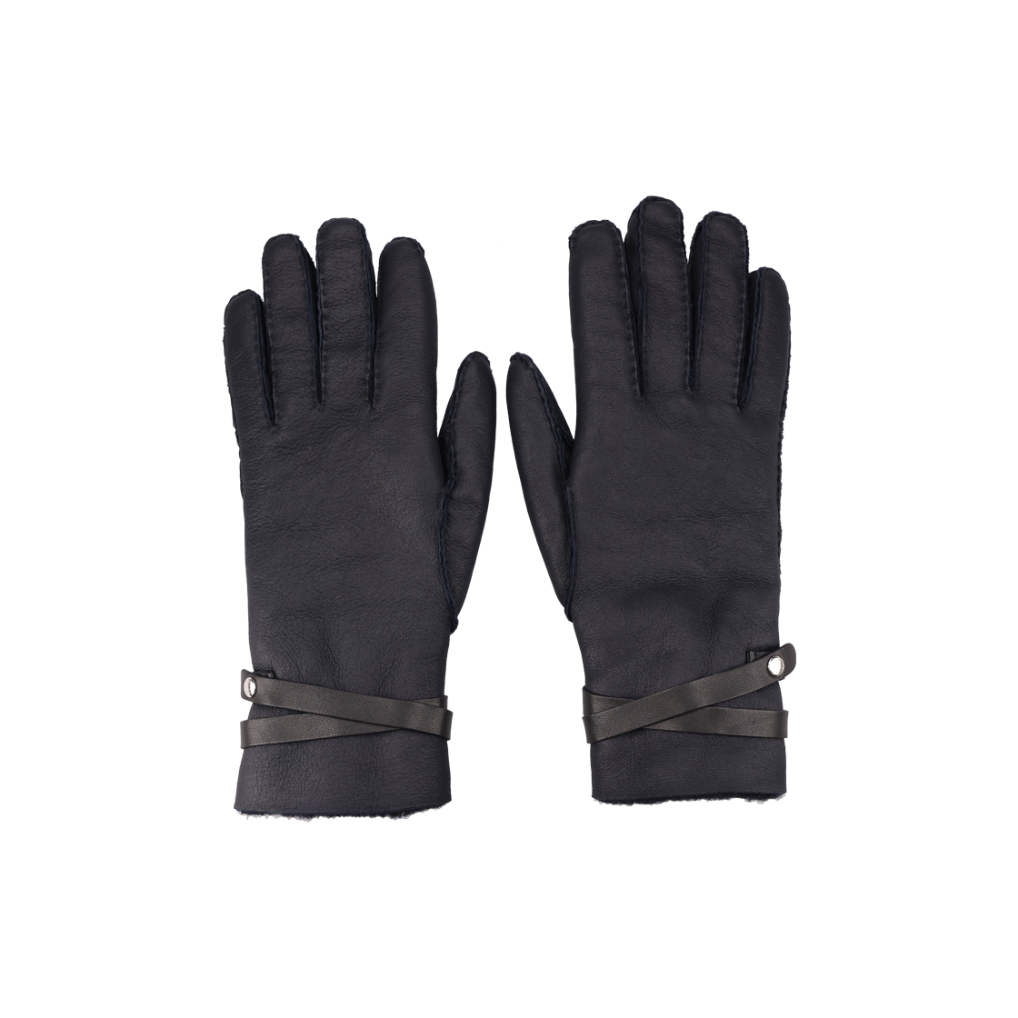 IT4E5E7KT96W Hermes Black Lambskin Leather Gloves