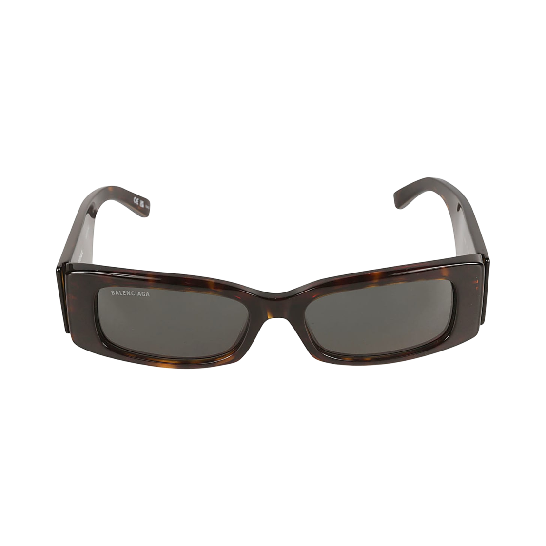 BB0260S002 Balenciaga Max Rectangle Sunglasses Havana Green