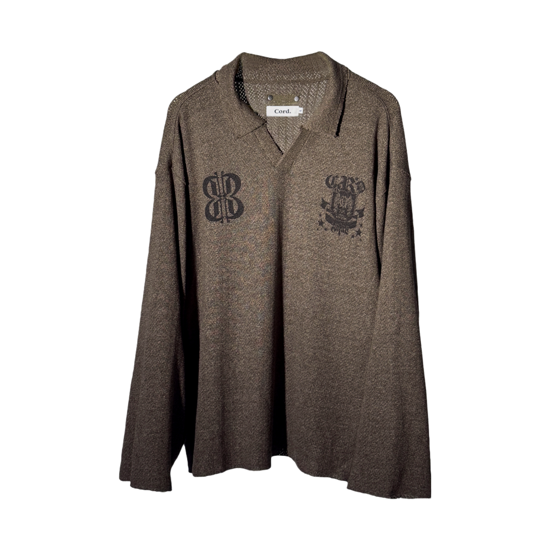 코드 러스트 필드 오픈 카라 니트 토피 모카(Cord Rust Field Open Collar Knit Toffee Mocha)