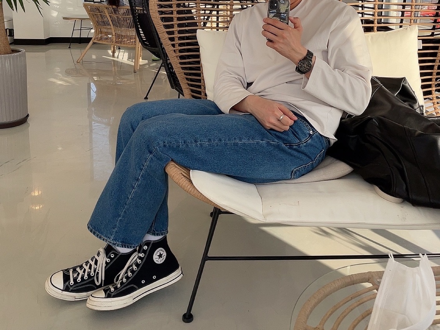 Converse Chuck 70 Hi Black 착용 스타일