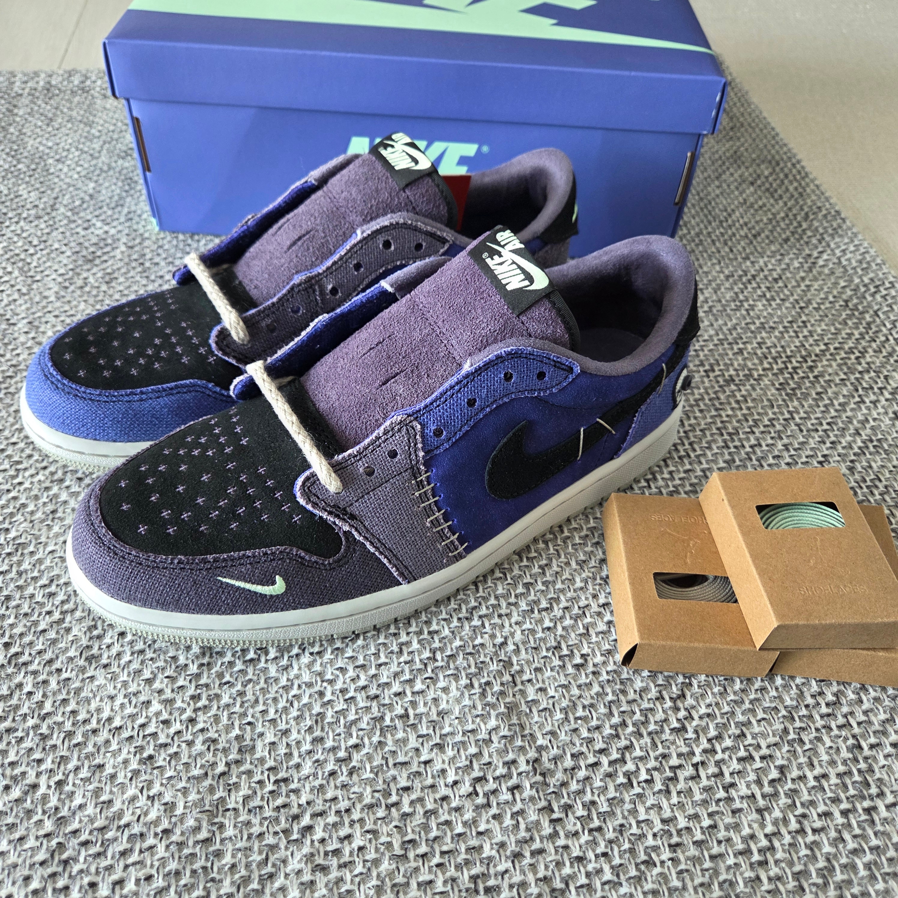 Jordan 1 x Zion Williamson Retro Low OG Regency Purple and Dark Raisin 착용 스타일