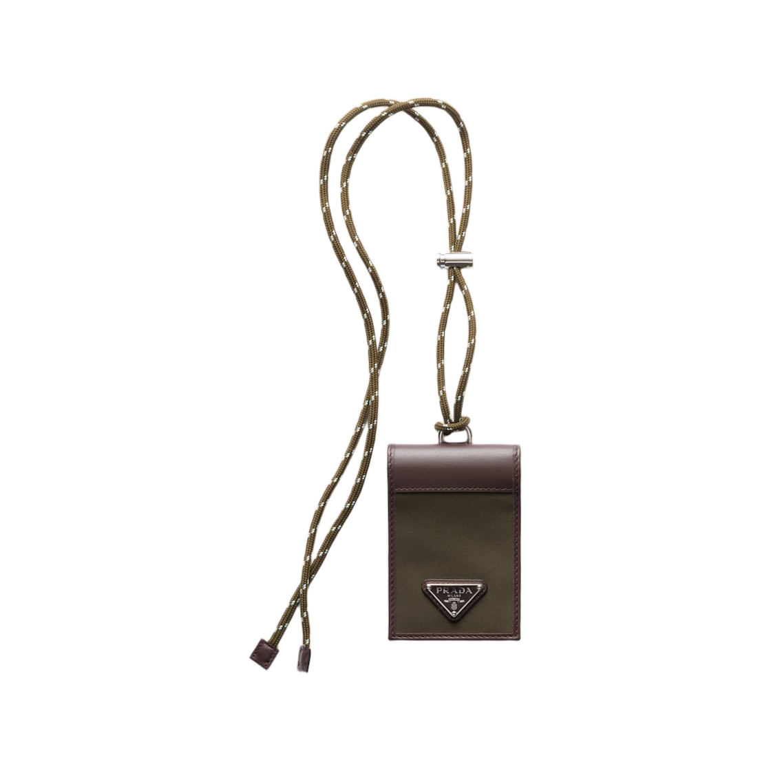 프라다 리나일론 앤 레더 카드 홀더 스트랩 카모플라주 그린(Prada Re-Nylon And Leather Card Holder With Strap Camouflage Green) - 1