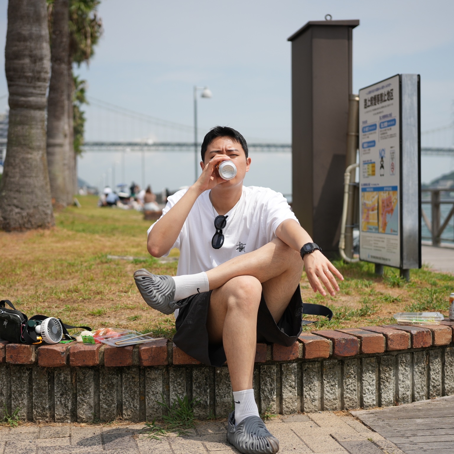 Stussy Melted T-Shirt White 착용 스타일