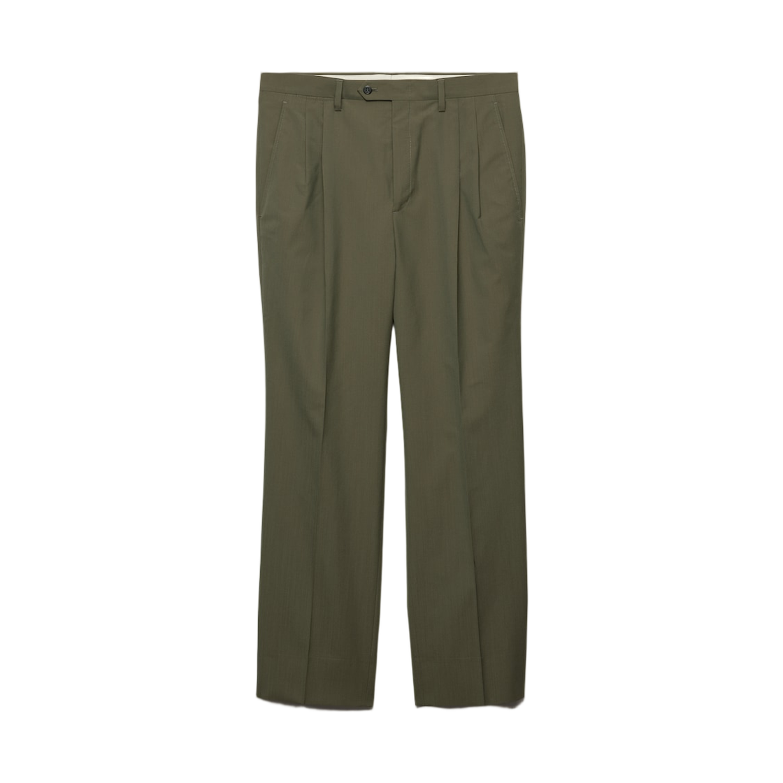 UP0379-18WV-F0414 Prada Wide-Leg Wool Pants Forest Green