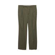 Prada Wide-Leg Wool Pants Forest Green