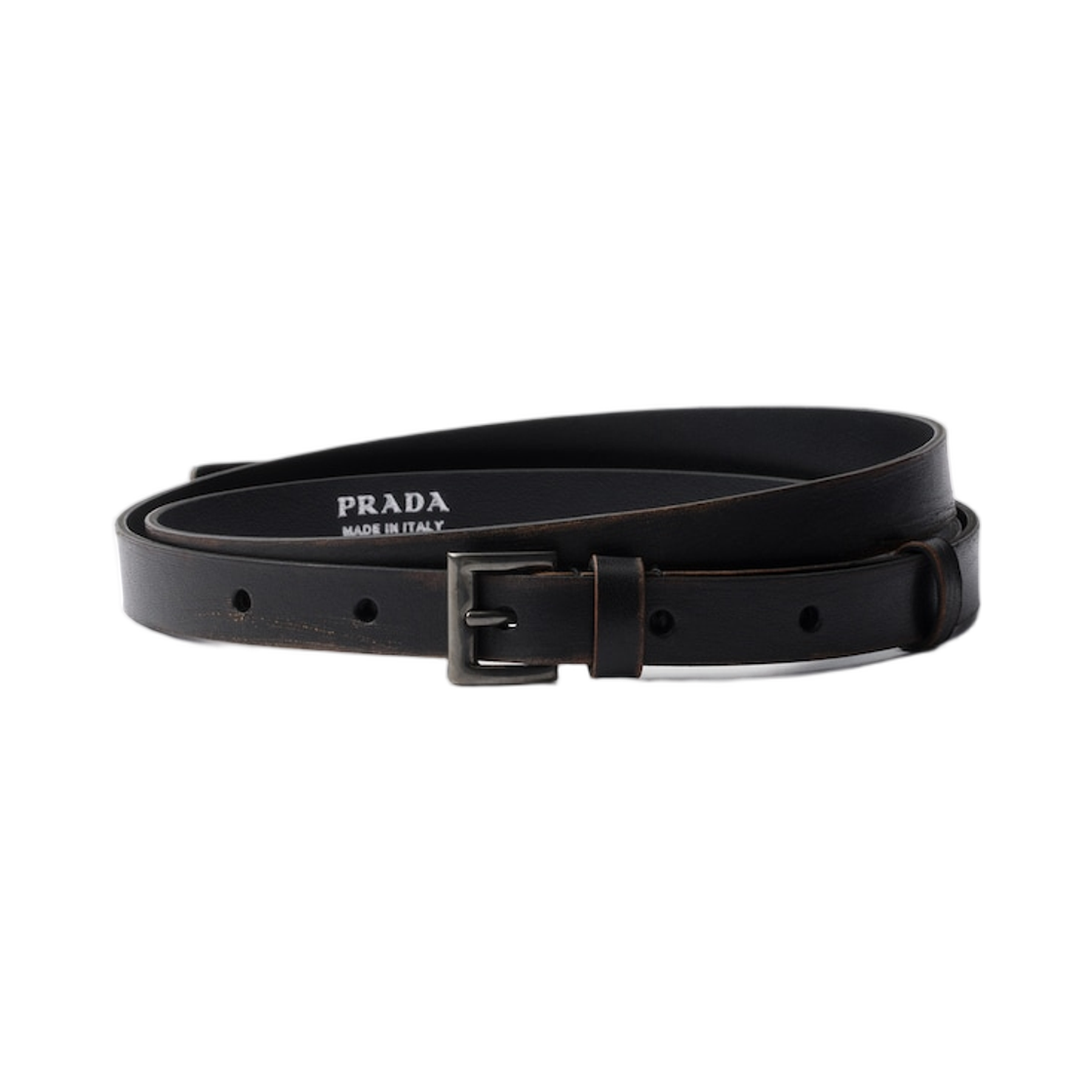 프라다 레더 벨트 블랙 탄