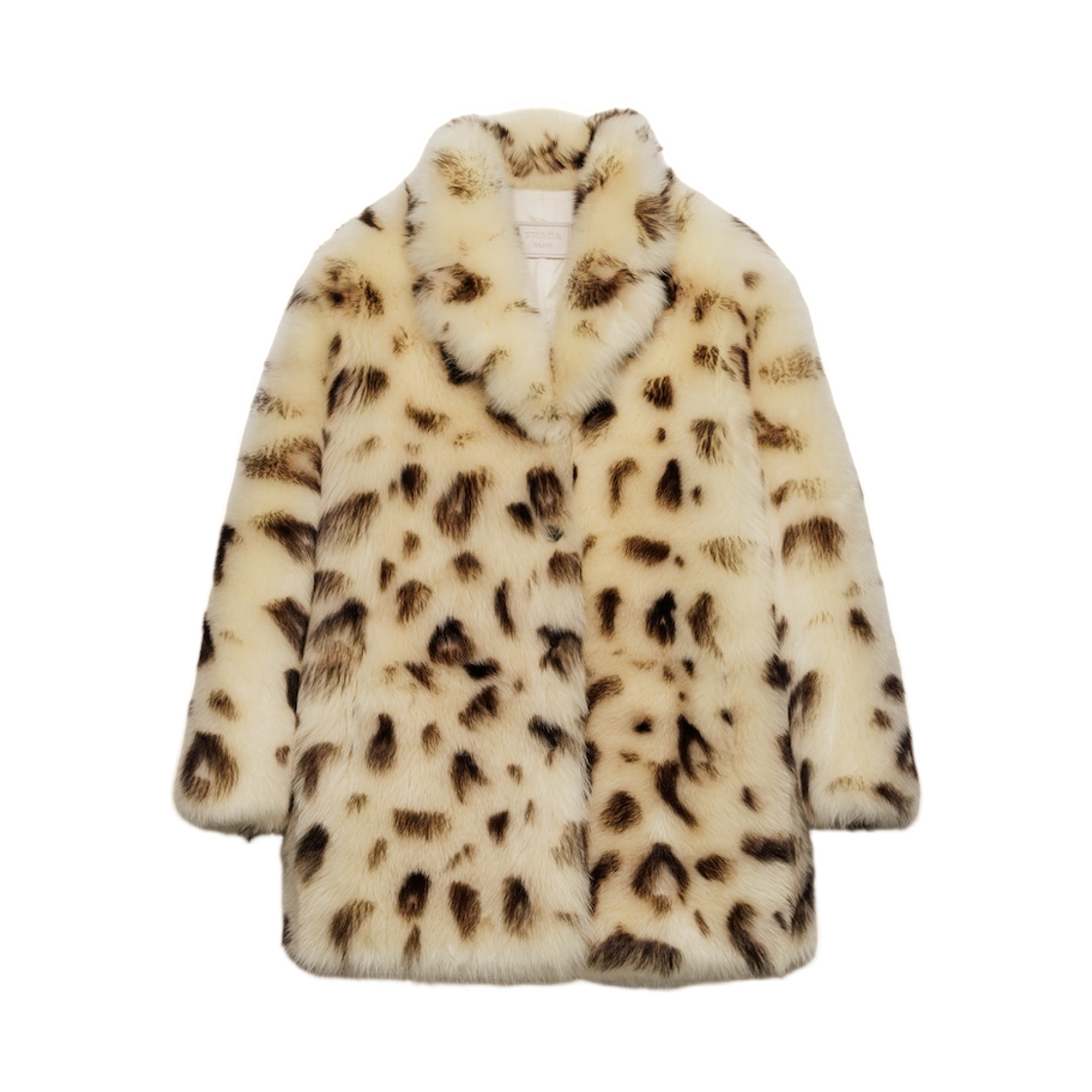 56A199-1729-F0UDV (W) Prada Shearling Coat Ivory Black