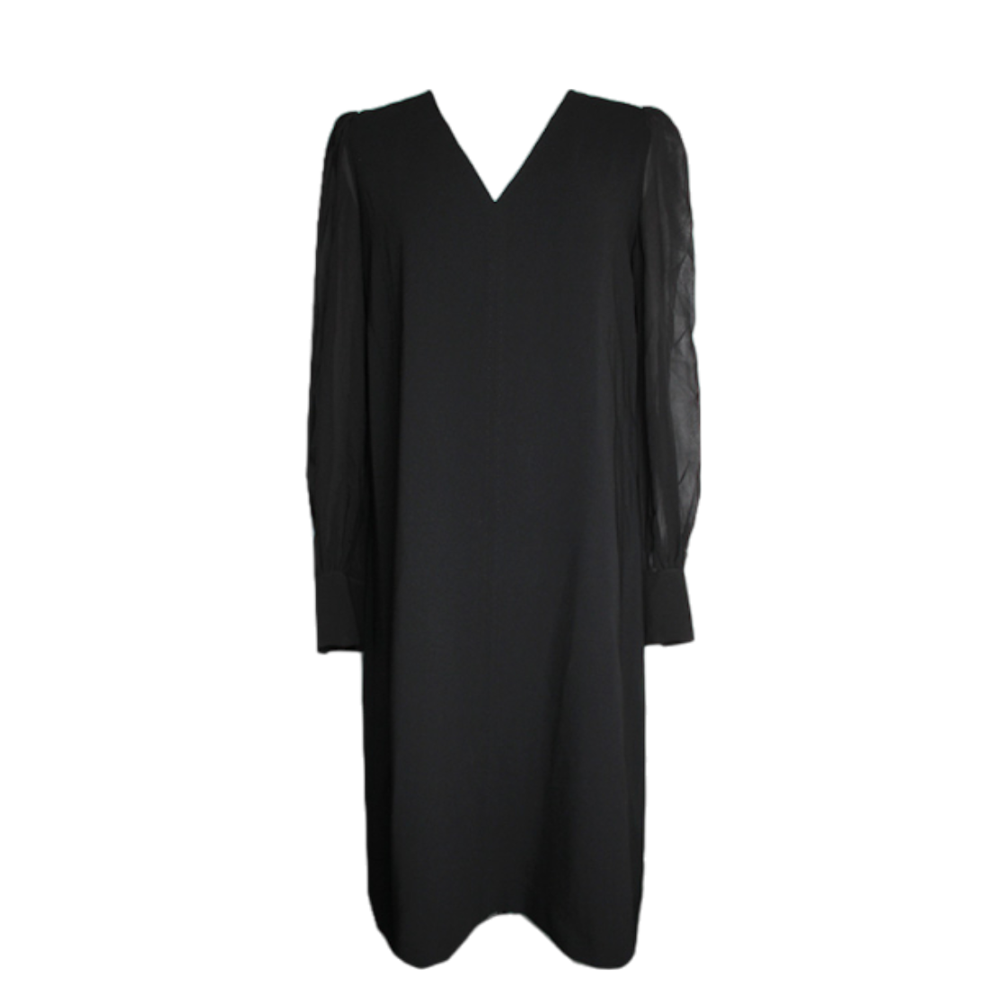 막스마라 스튜디오 블랙 시어 슬리브 원피스 44/55 사이즈(Max Mara Studio Black Sheer Sleeve Dress Size 44/55)