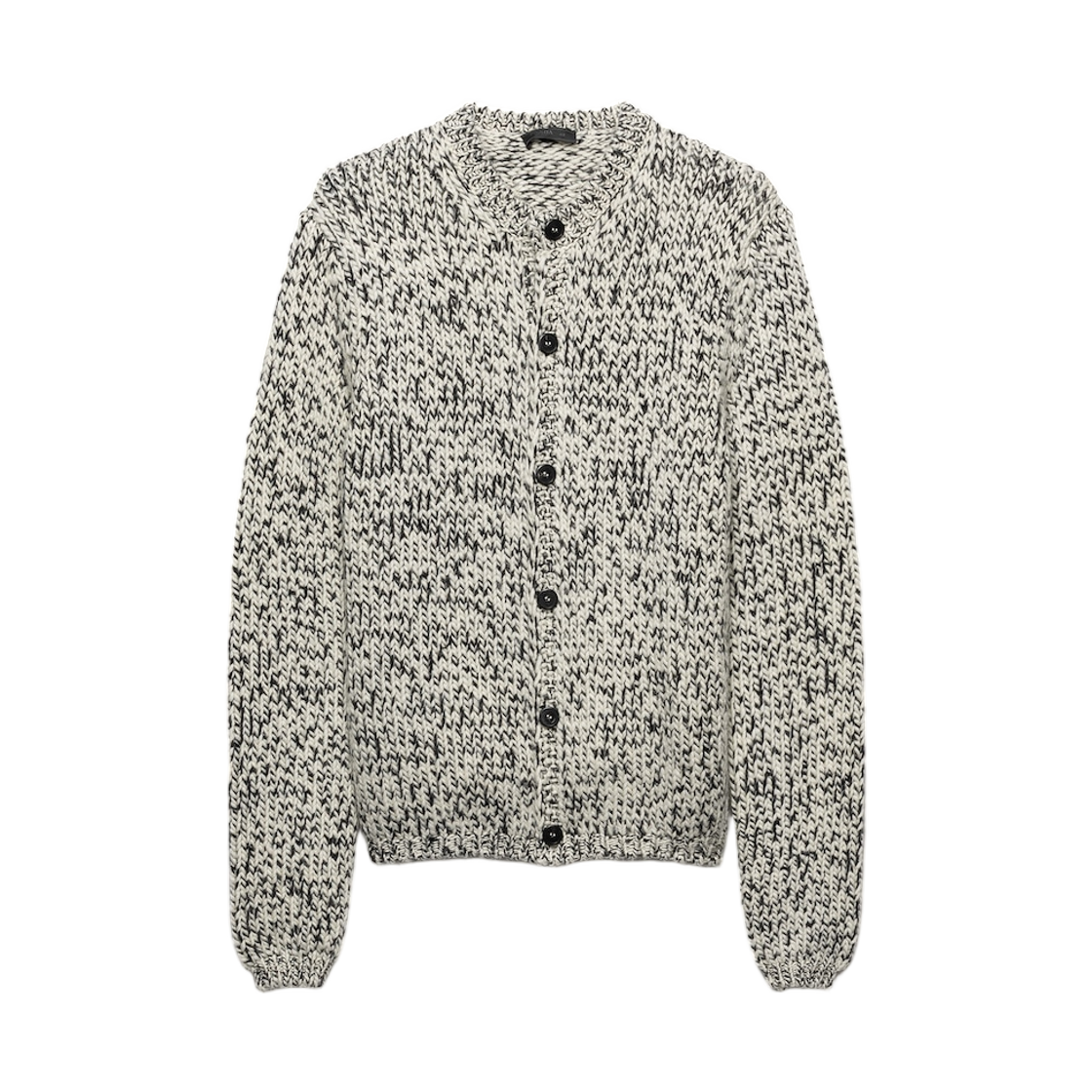 프라다 울 가디건 블랙 아이보리(Prada Wool Cardigan Black Ivory) - 1