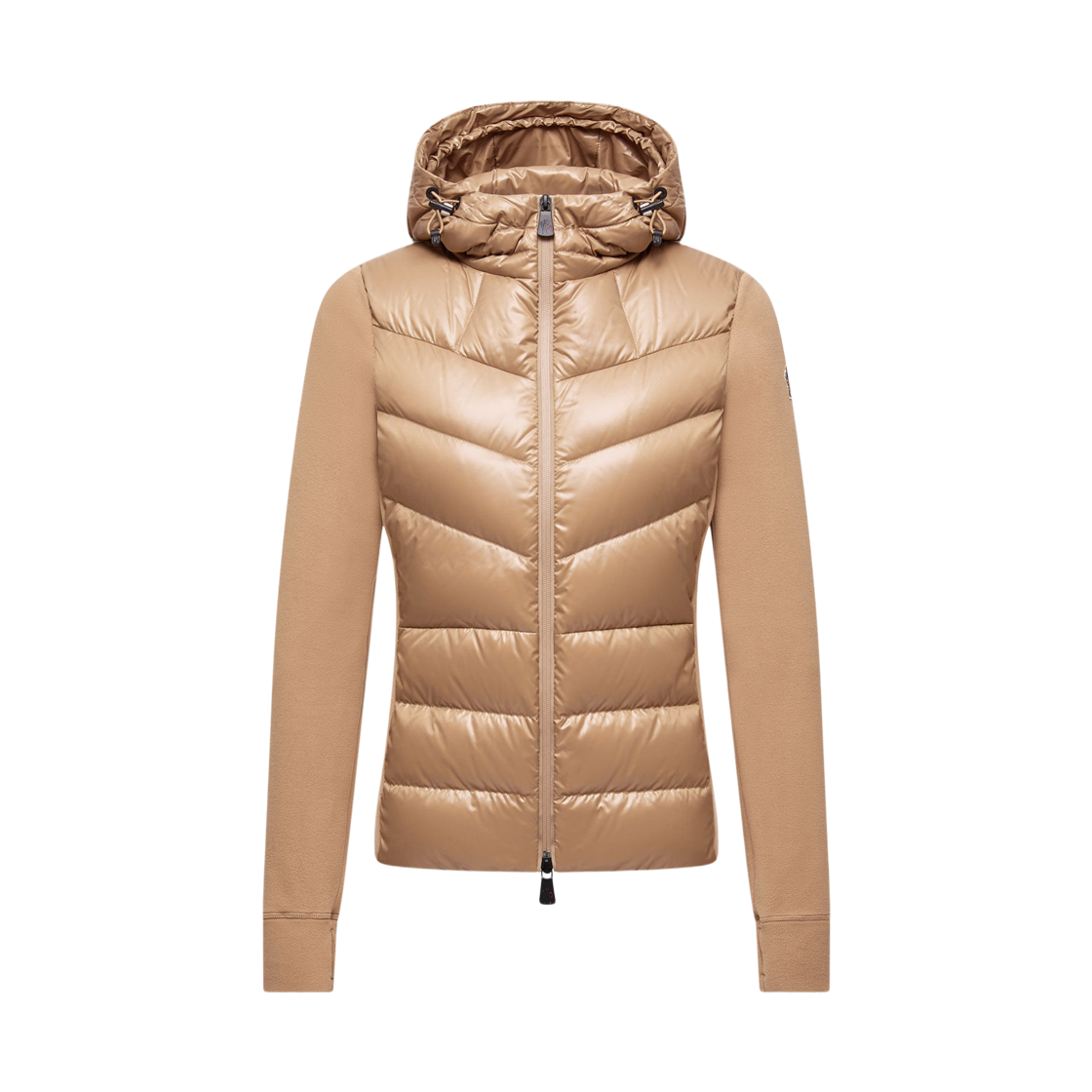 (W) 몽클레르 패딩 집업 후드 베이지 - 25FW((W) Moncler Padded Zip-Up Hoodie Beige - 25FW) - 1
