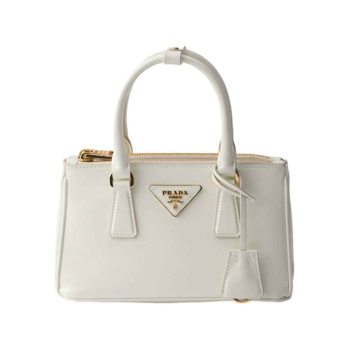 1BA916-2AO6-F0009 Prada Galleria Patent Saffiano Leather Mini-Bag White