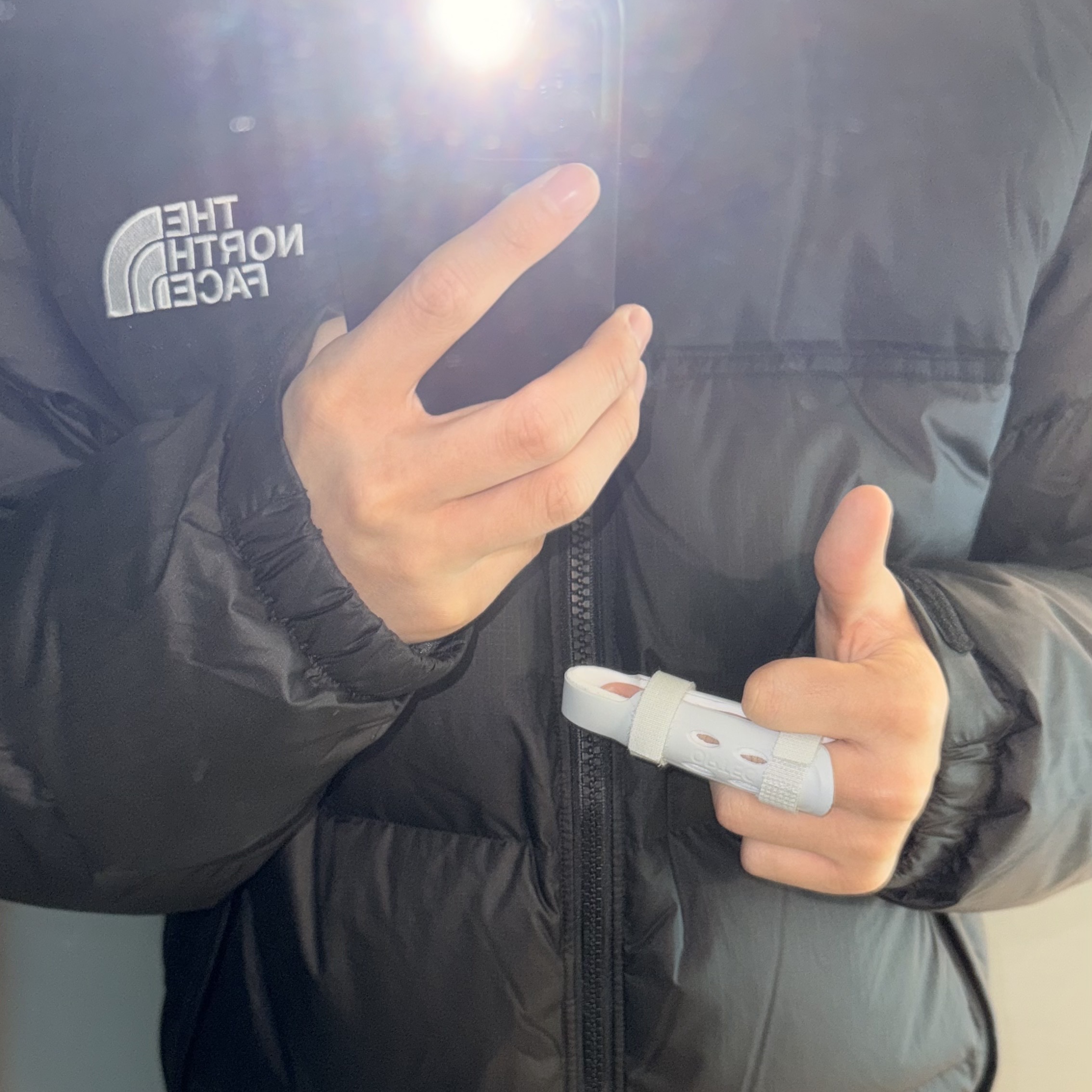 The North Face White Label Novelty Nuptse RDS Down Jacket Real Black 착용 스타일