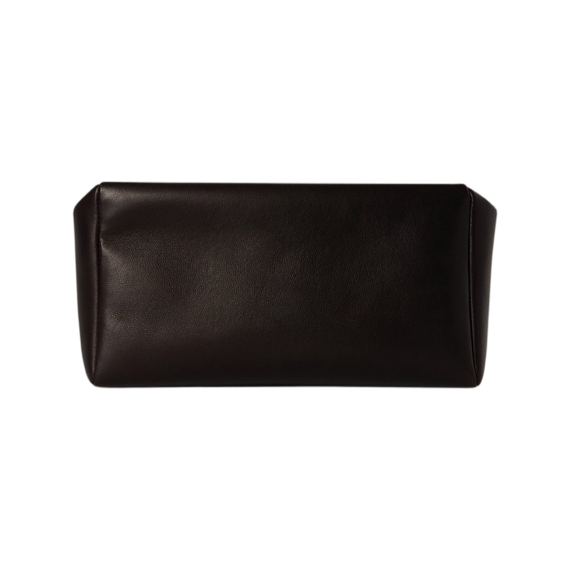 W1867L614DBAS The Row Leather Squared Compact Clutch Bag Dark Brown