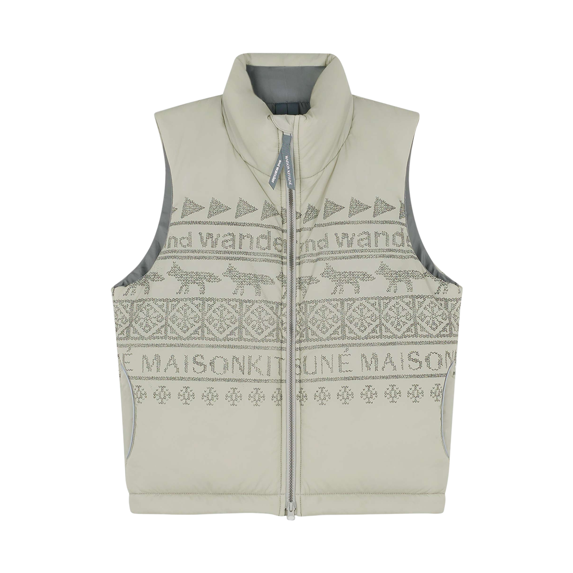 5743281902-H219 Maison Kitsune x And Wander Nordic Insulation Vest Beige Melange