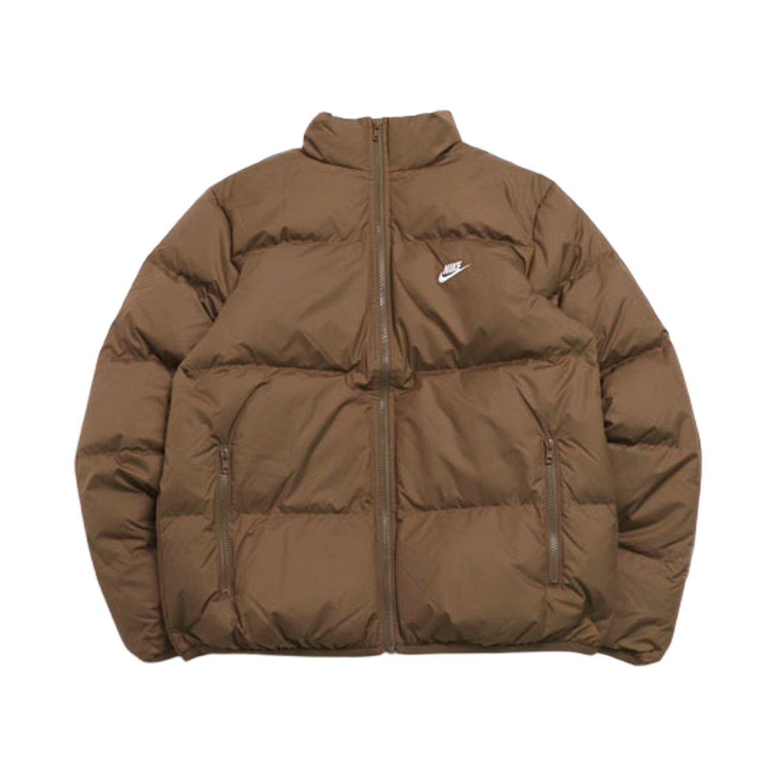 나이키 NSW 클럽 써마핏 퍼퍼 자켓 모스우드 브라운 화이트 - US/EU