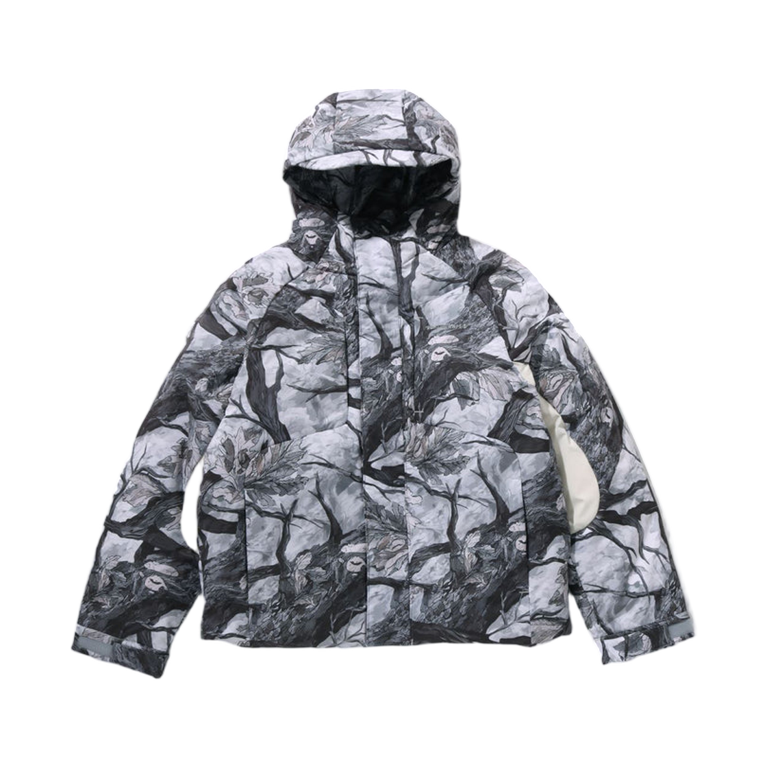 - BAPE Tree Edge Camo Metal Logo Down Jacket White