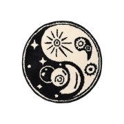 Thevinylhouse Space Yin Yang Rug White