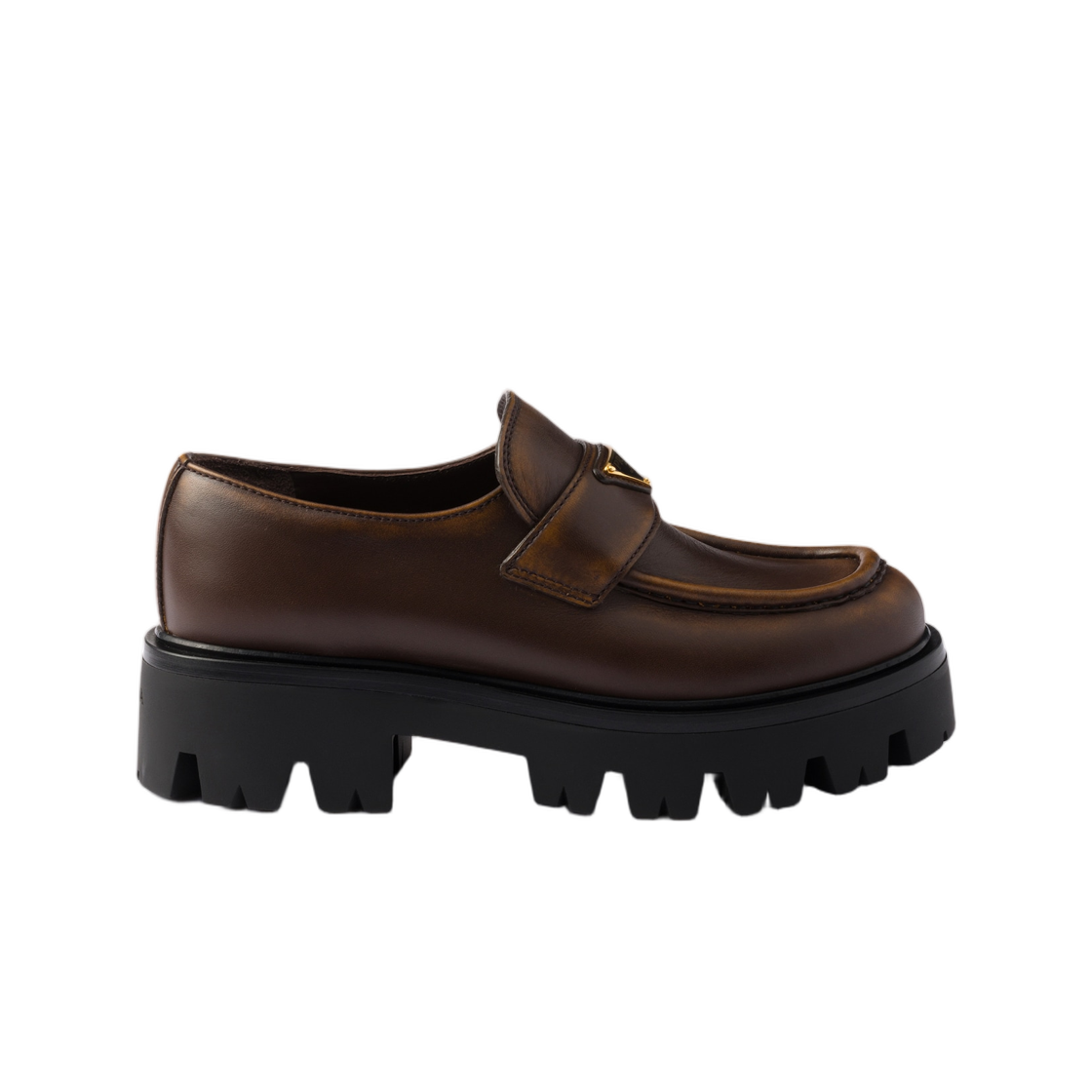 (W) 프라다 레더 로퍼 코코아 브라운((W) Prada Leather Loafers Cocoa Brown) - 1