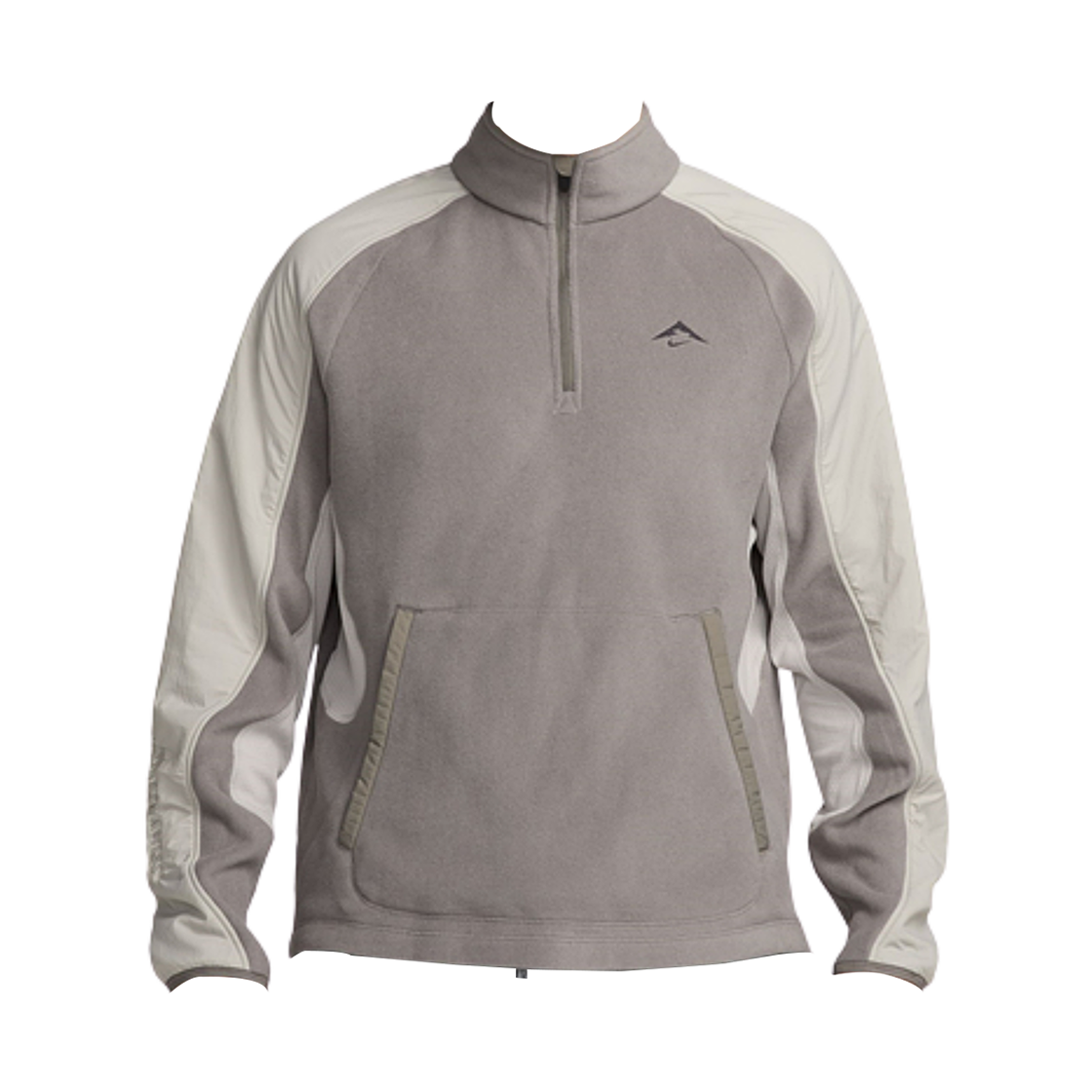 나이키 트레일 폴라텍 쿼터집 플리스 러닝 탑 케이브 스톤(Nike Trail Polartec Quarter Zip Fleece Running Top Cave Stone)