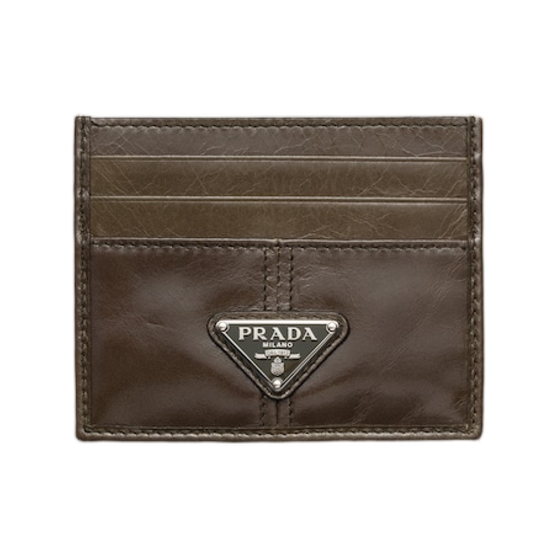 2MC025-2CX7-F0161 Prada Leather Card Holder Military Green