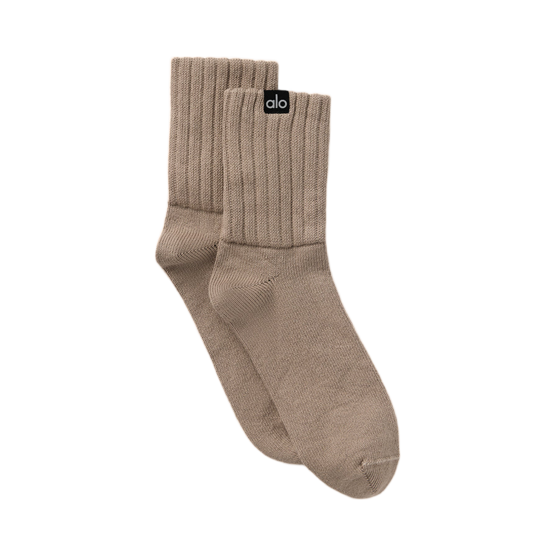 A0838U Alo Yoga Half Crew Scrunch Sock Gravel