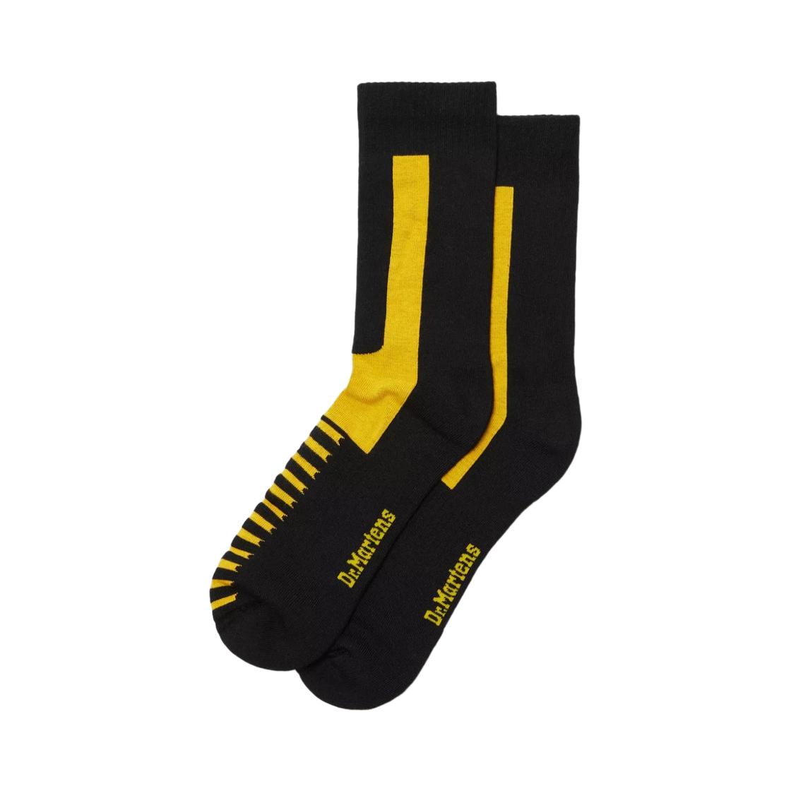 AC742018 Dr. Martens Double Doc Organic Cotton Blend Socks Black Yellow