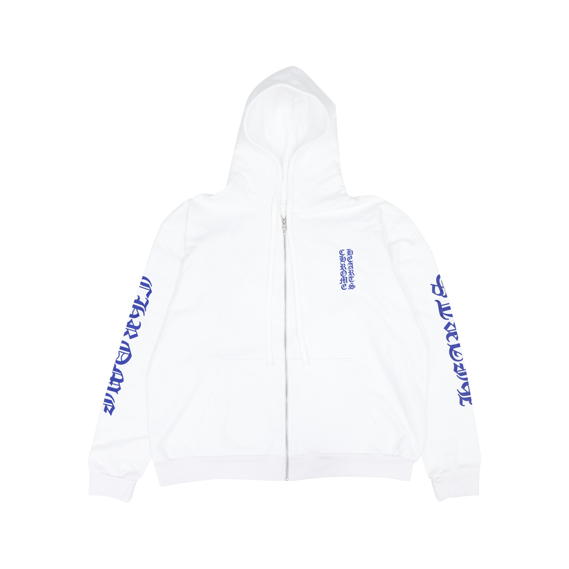 ITFJDQUEQODC Chrome Hearts White Zip-Up Hoodie