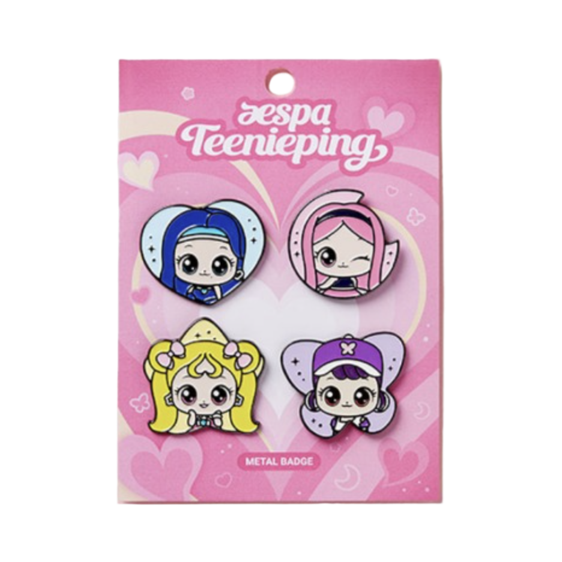 캐치! 티니핑 x 에스파 메탈 뱃지 세트(Catch! Teenieping x Aespa Metal Badge Set) - 1