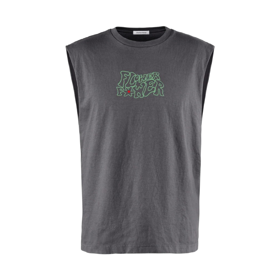 DVLA0005-BLK District Vision California Cotton Cut-Off Flower Power T-Shirt Black