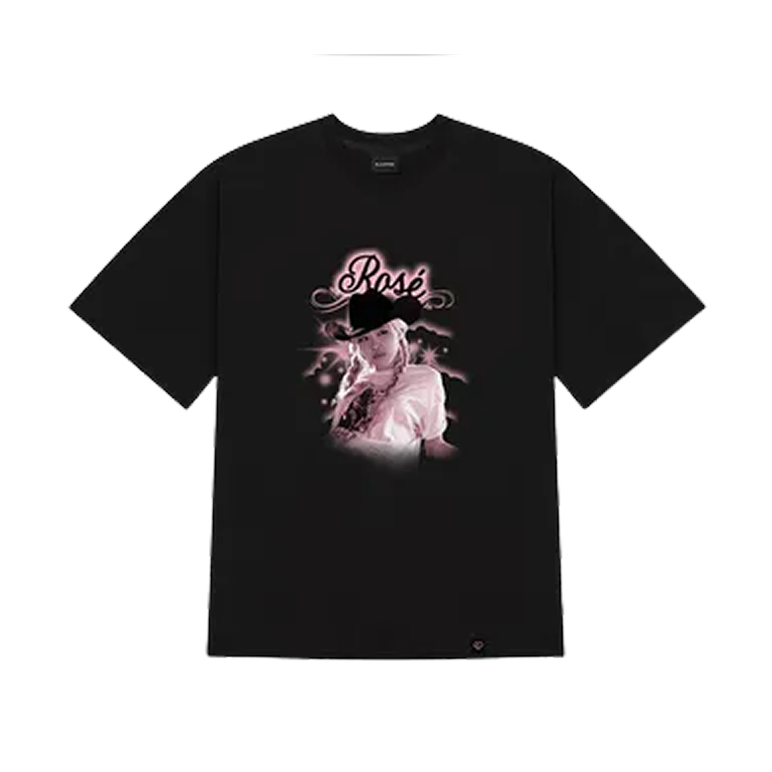블랙핑크 뛰어 포토 티셔츠 타입1 로제 블랙(Blackpink Jump Photo T-Shirt Type1 Rose Black)
