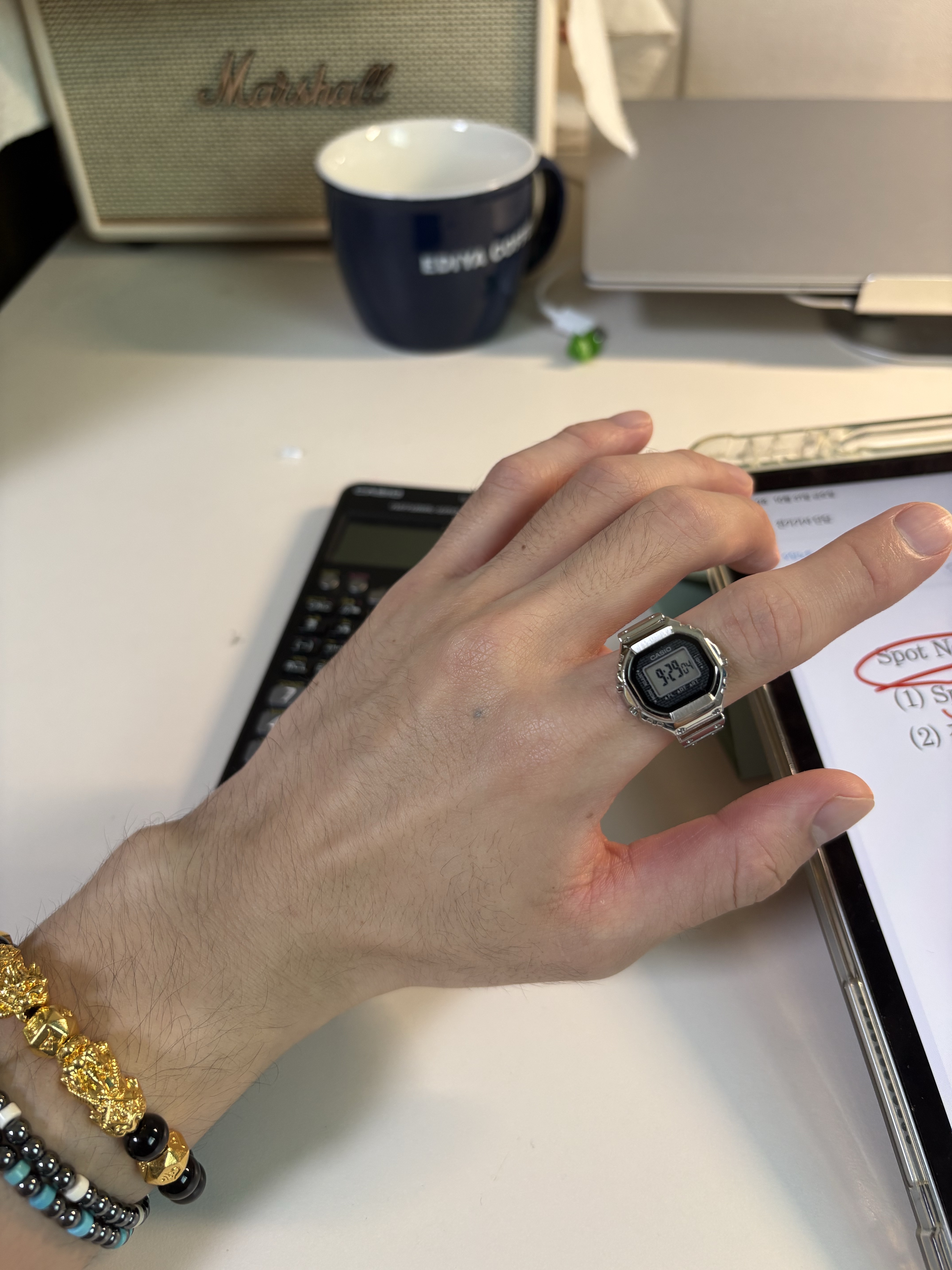 Casio 50th Anniversary Ring Watch CRW-001-1 착용 스타일