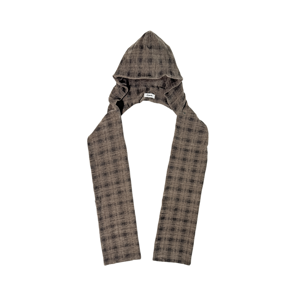 코드 디스커버드 키트 후드 머플러 오버 체크 브라운(Cord Discovered Kit Hood Muffle_Over-Check Brown) - 2