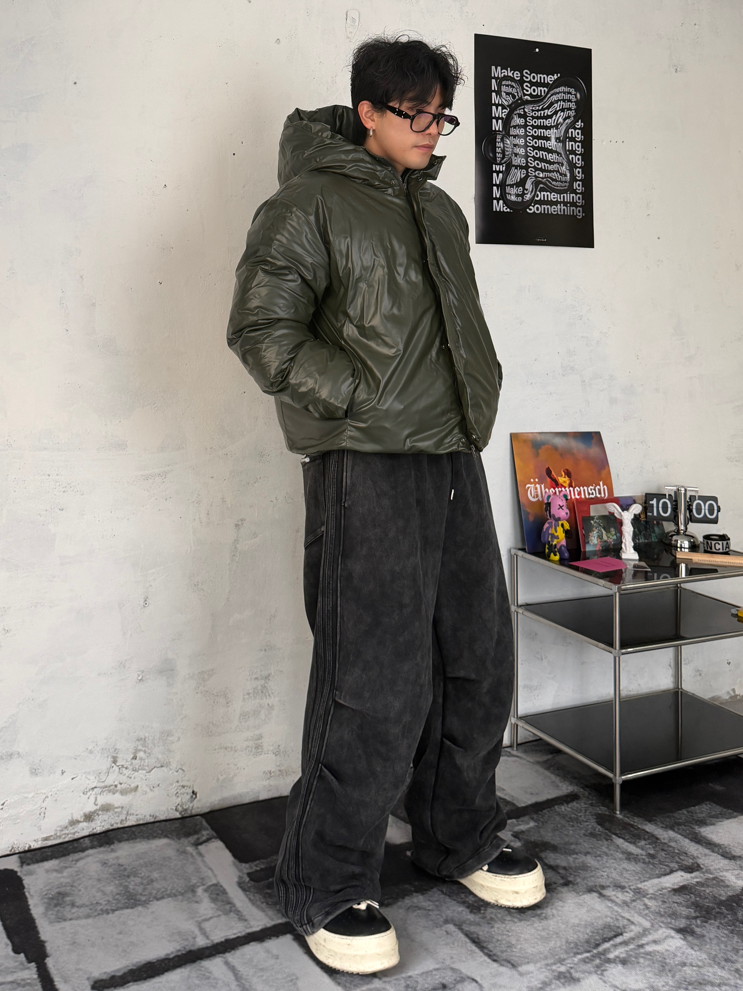 Rick Owens Mega Bumper Geobasket Black Milk, Gentle Monster x Maison Margiela MM113 Black Clear 착용 스타일 - 1