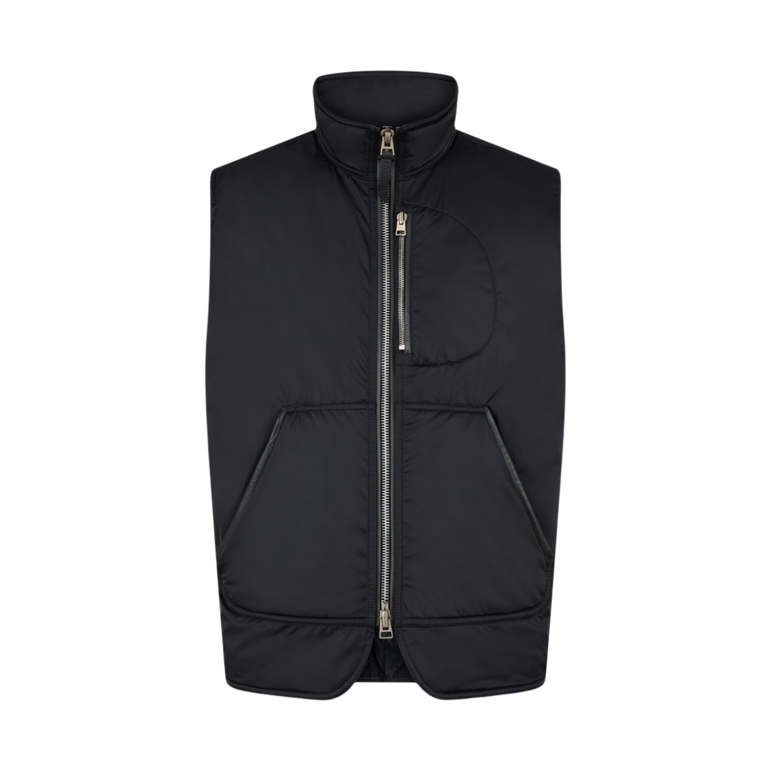 OGR002-FMN062-HB999 Tom Ford Techno Satin Light Fill Gilet Night Indigo